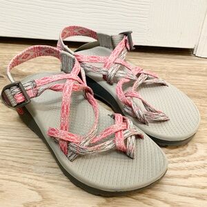 Chaco ZX2 Sandals Strappy Adjustable Hiking Sports Womens 5 PINK GREY